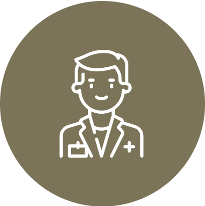 Icon of a doctor with a stethoscope.